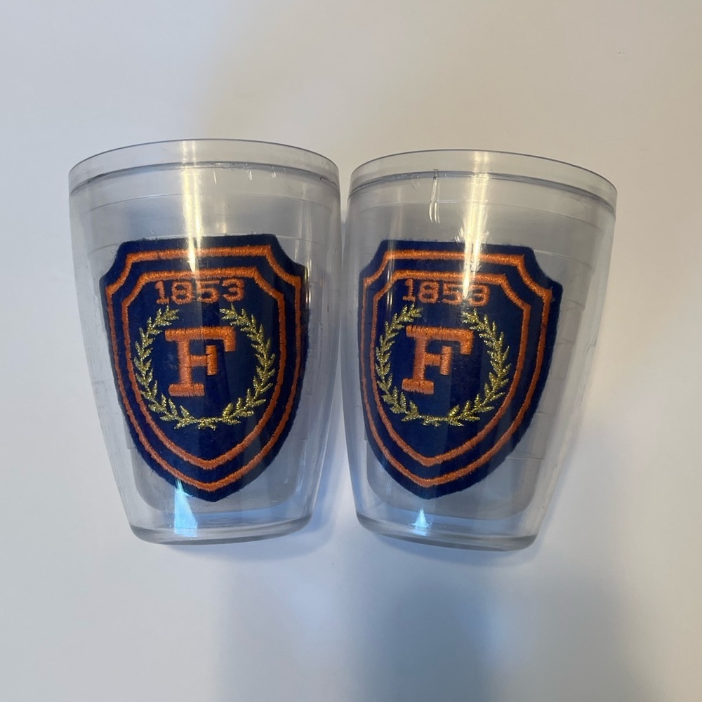 Vintage Set 2 University Of Florida Insulated Tumbler Cups Mugs USA Sheild Patch